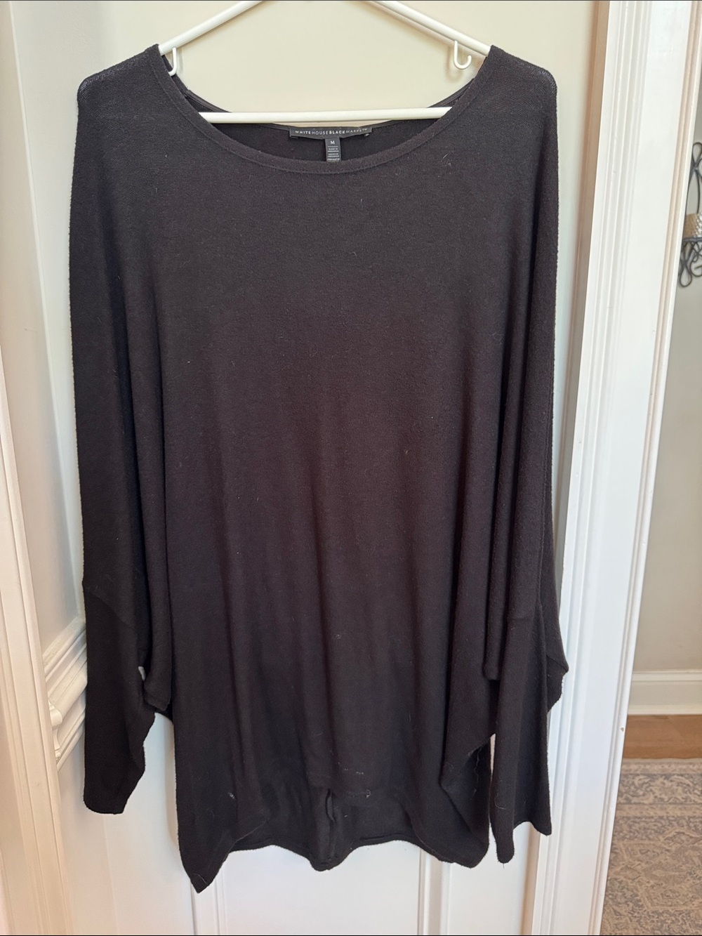 White House Black Market Black Scoop Neck Lightweight Sweater